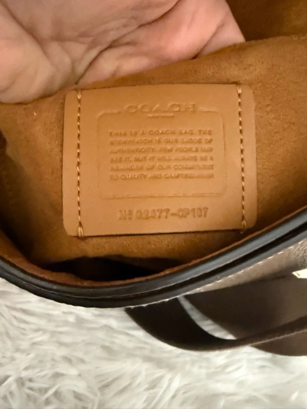 Coach Amelia Saddle Bag CP107 Dark Stone Pebble Leather Crossbody Gold Hardware - Picture 7 of 8